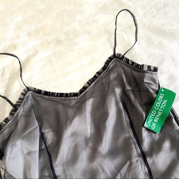 NWT United Colors of Benetton silver and black mesh dress - Picture 2 of 13